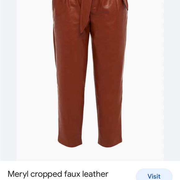 Express oversized Super High Waisted Vegan Leather Belted Ankle Pant - Picture 2 of 4